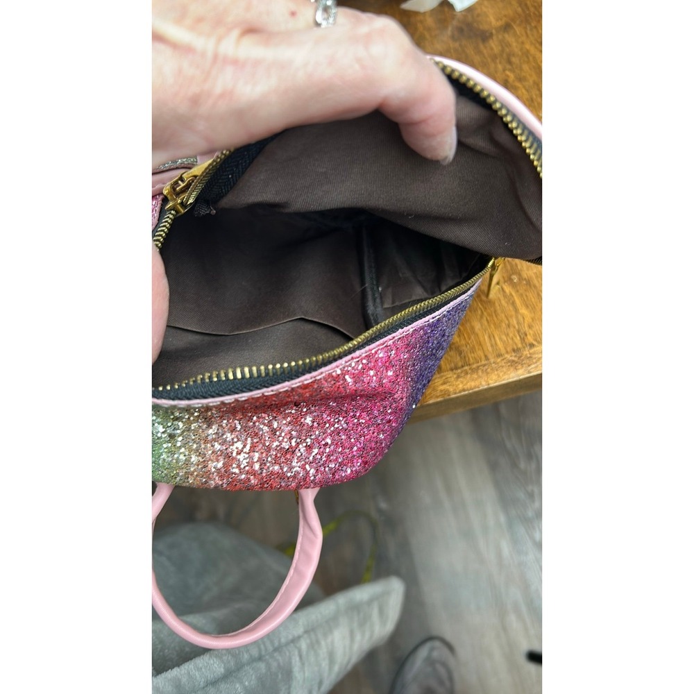 Glitter Rainbow Mini Backpack Cute Small Backpack Purse Shoulder Bag - Picture 7 of 12